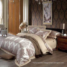 Deluxe High-end Jacquard Bedding Set with Embroidery Pillow Shams Full Queen King Size